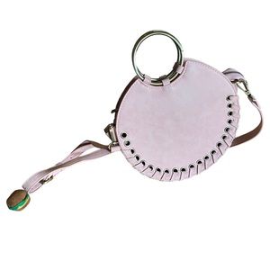 Anthropologie Melanie Whipstitched Blush Pink Leather Crossbody Bag Purse